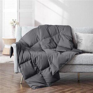down throw blanket lightweight packable couch sofa indoor outdoor travel